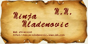Minja Mladenović vizit kartica